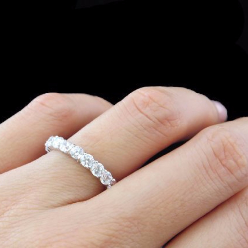 1.00 ct G-H VS2 Diamond FULL Eternity 14k Ring - Picture 1 of 8